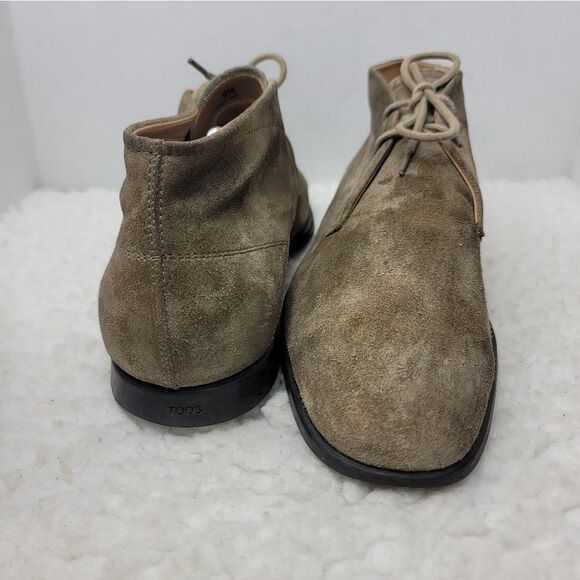 Tod’s Men’s Suede Desert Chukka Boots Gray Lace Up Made In Italy Size 9.5 main image 12